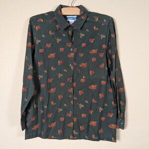 VTG 90s Pendleton Knockabouts Button Down Shirt Leaves Acorn Women's sz 10